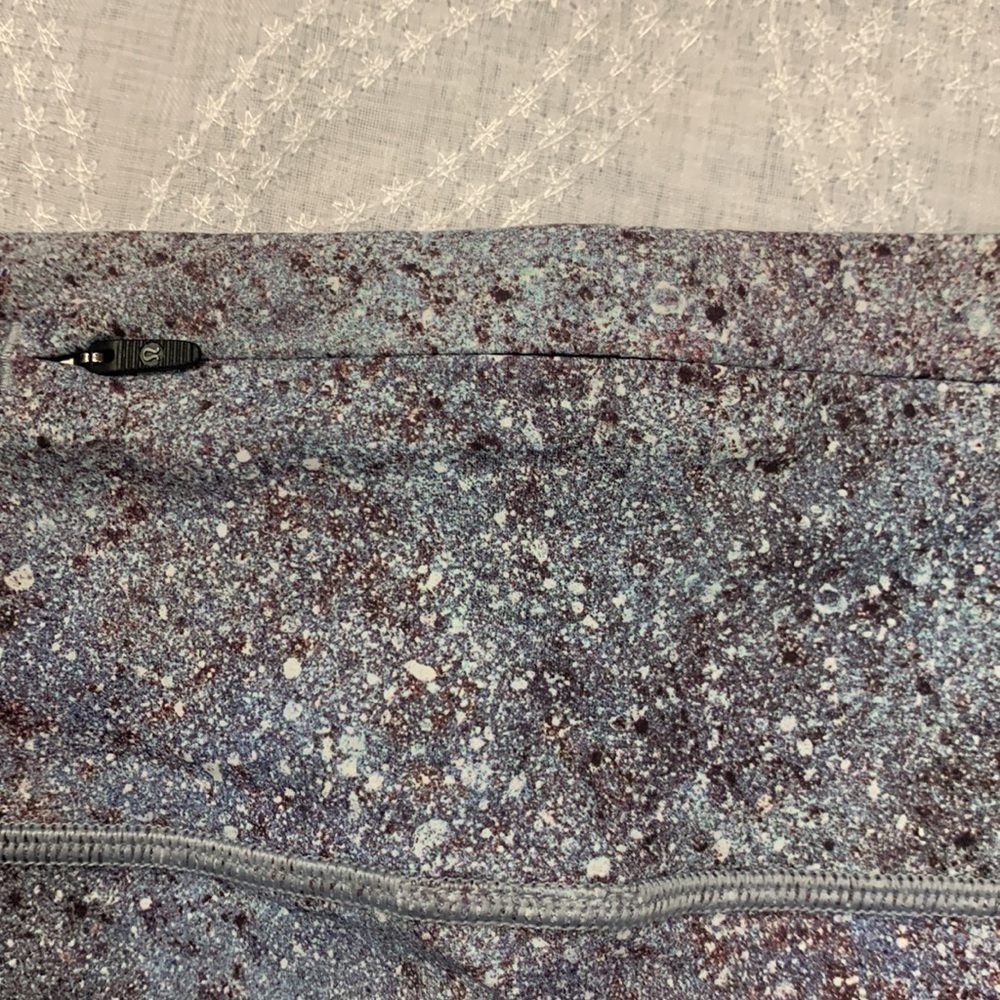 LULULEMON Stone/ Pink Paint Splattered Wunder Under Hi Rise Leggings Size 6 - Picture 8 of 14